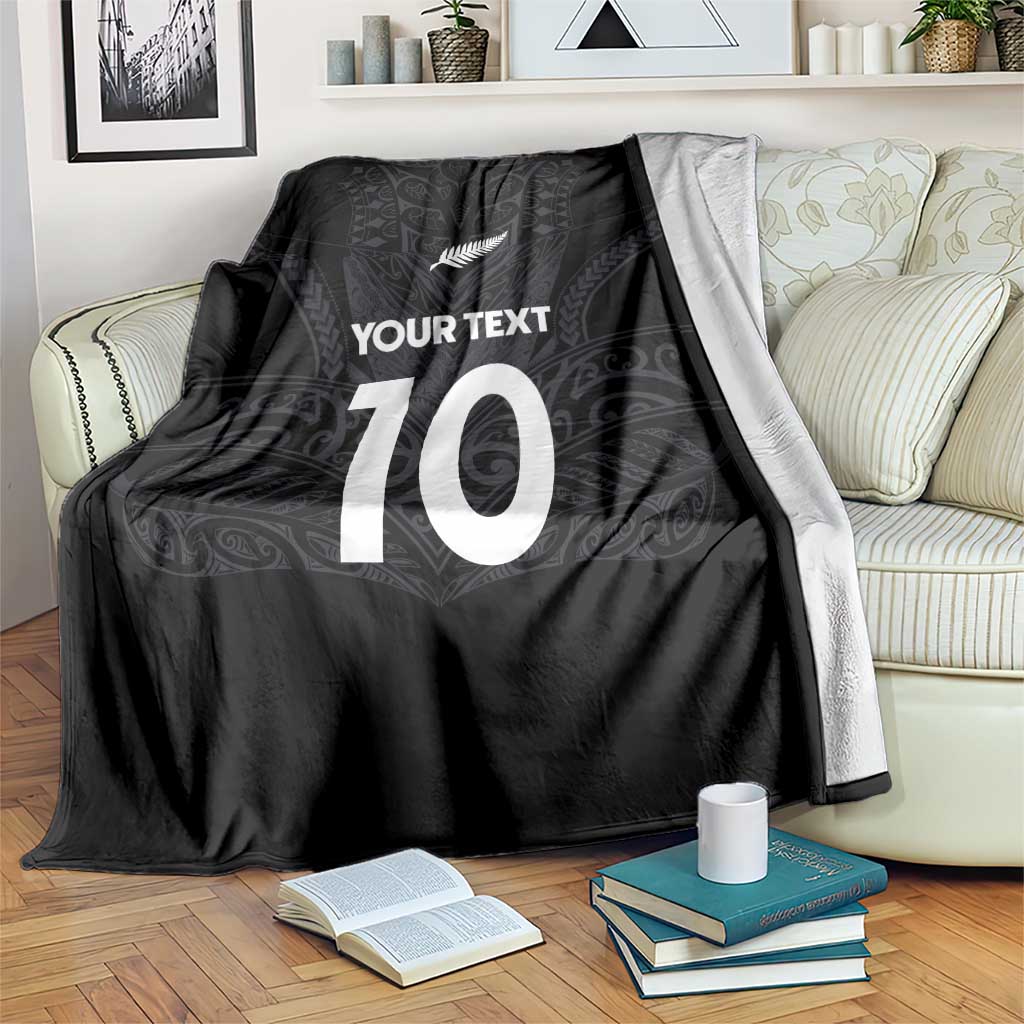 Custom Aotearoa Rugby Blanket The Blacks-Sporty T90 Style LT03 Black - Polynesian Pride