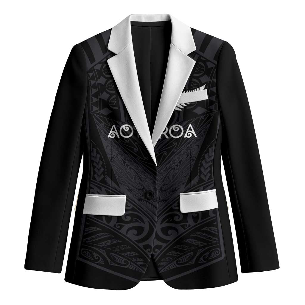 Custom Aotearoa Rugby Blazer The Blacks-Sporty T90 Style LT03 Unisex Black - Polynesian Pride