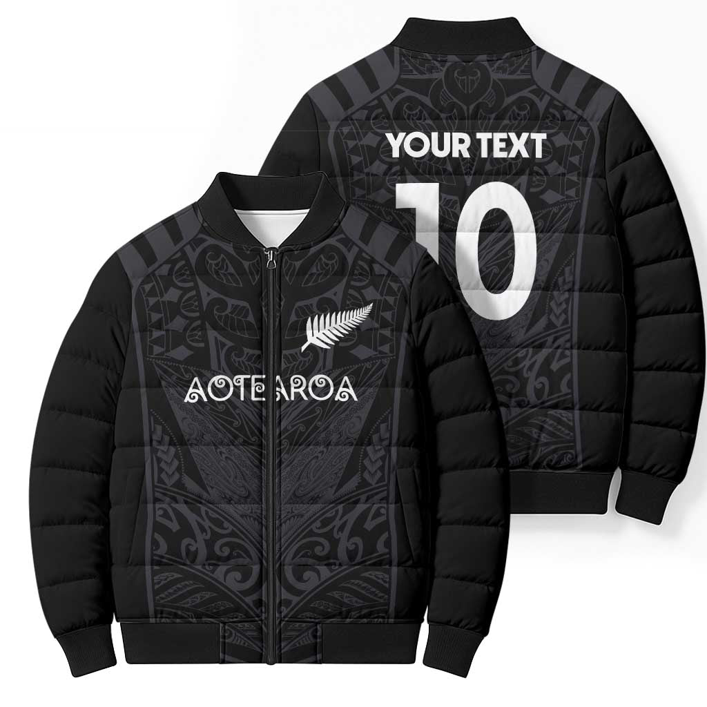 Custom Aotearoa Rugby Bomber Puffer Jacket The Blacks-Sporty T90 Style LT03 - Polynesian Pride