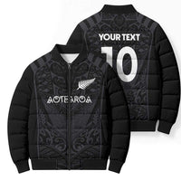 Custom Aotearoa Rugby Bomber Puffer Jacket The Blacks-Sporty T90 Style LT03 - Polynesian Pride