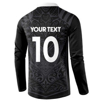 Custom Aotearoa Rugby Button Sweatshirt The Blacks-Sporty T90 Style LT03 - Polynesian Pride
