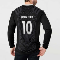 Custom Aotearoa Rugby Button Sweatshirt The Blacks-Sporty T90 Style LT03 - Polynesian Pride