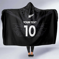 Custom Aotearoa Rugby Hooded Blanket The Blacks-Sporty T90 Style LT03 One Size Black - Polynesian Pride
