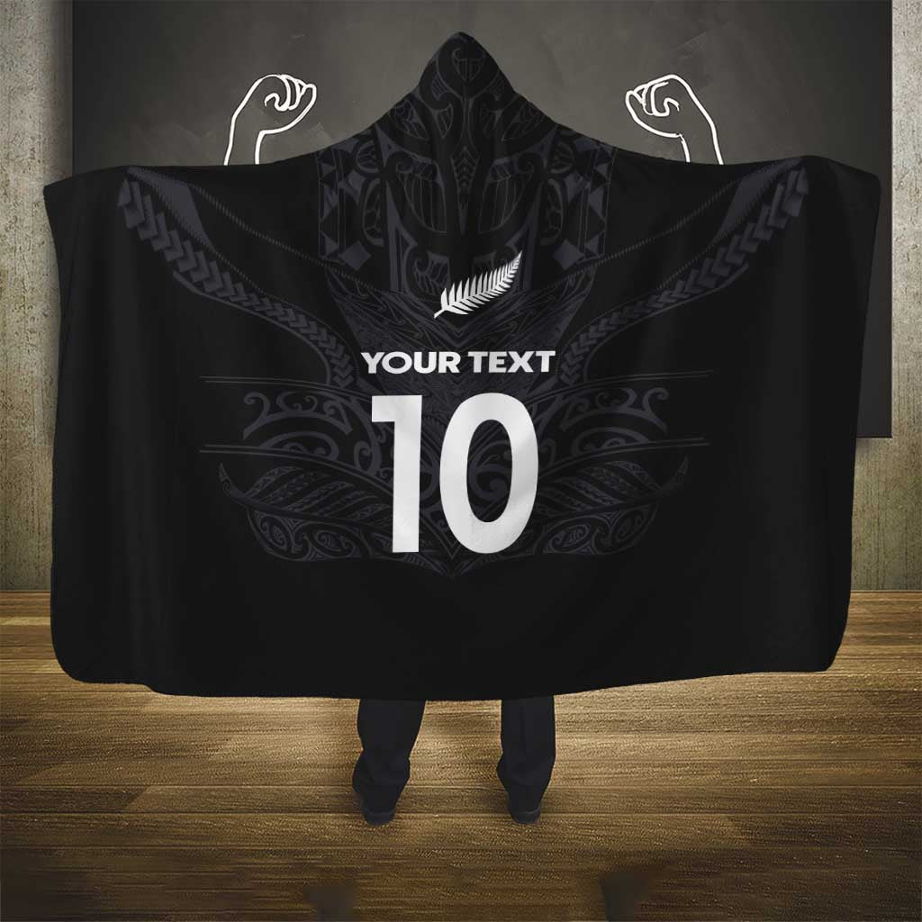 Custom Aotearoa Rugby Hooded Blanket The Blacks-Sporty T90 Style LT03 - Polynesian Pride
