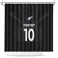 Custom Aotearoa Rugby Shower Curtain The Blacks-Sporty T90 Style LT03 Black - Polynesian Pride
