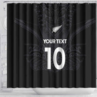 Custom Aotearoa Rugby Shower Curtain The Blacks-Sporty T90 Style LT03 - Polynesian Pride