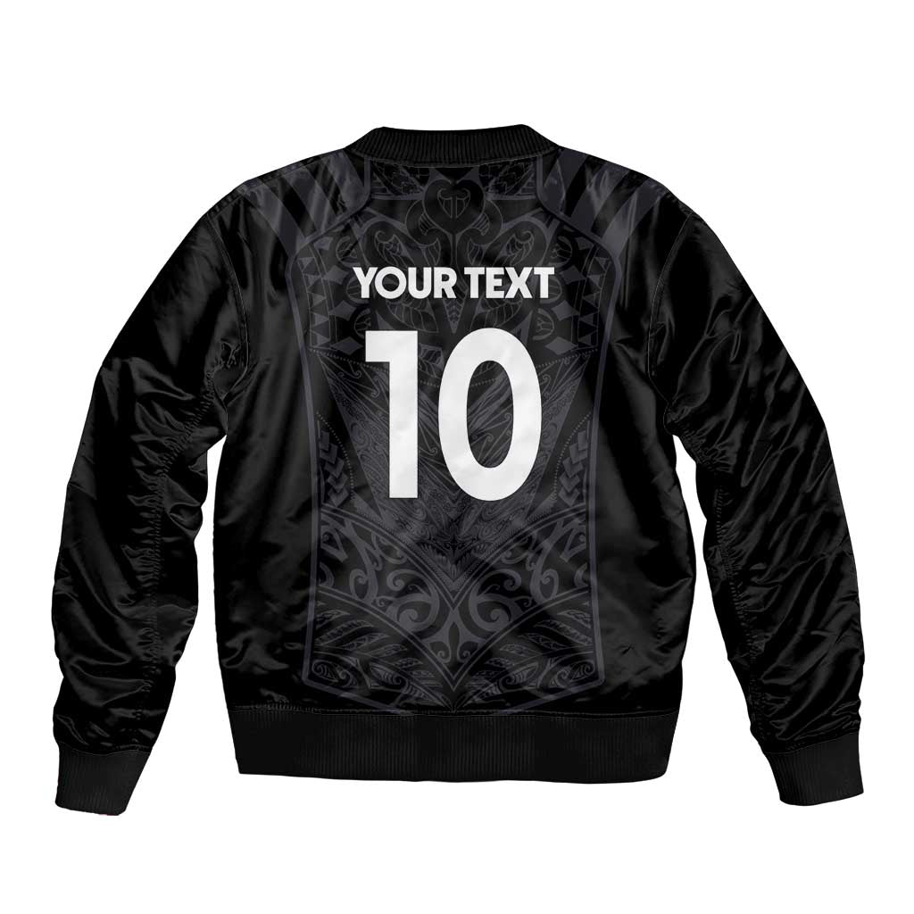 Custom Aotearoa Rugby Sleeve Zip Bomber Jacket The Blacks-Sporty T90 Style LT03 - Polynesian Pride