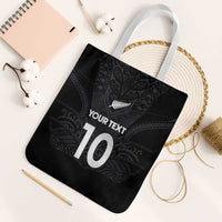 Custom Aotearoa Rugby Tote Bag The Blacks-Sporty T90 Style LT03 White Strap One Size Black - Polynesian Pride