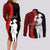 Tonga ANZAC Day Couples Matching Long Sleeve Bodycon Dress and Long Sleeve Button Shirt Red Poppies Flower Soldier Lest We Forget LT03 - Polynesian Pride