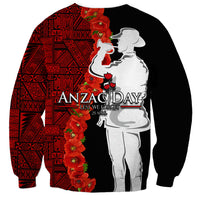 Tonga ANZAC Day Sweatshirt Red Poppies Flower Soldier Lest We Forget LT03 - Polynesian Pride