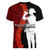 Tonga ANZAC Day Women V Neck T Shirt Red Poppies Flower Soldier Lest We Forget LT03 - Polynesian Pride