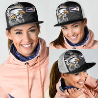 American Samoa Flag Day Mesh Trucker Cap Tribal Tattoo with Eagle Black LT03 - Polynesian Pride