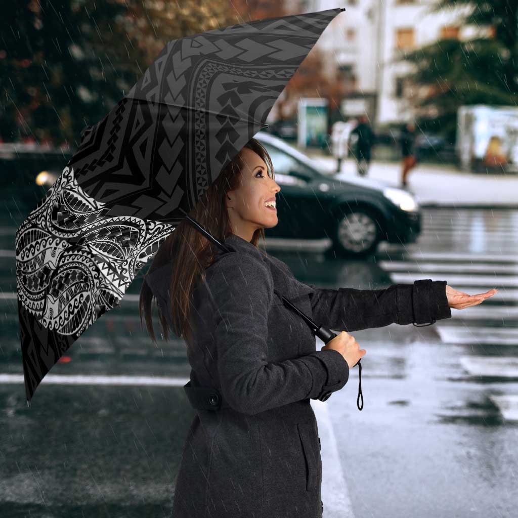 American Samoa Flag Day Umbrella Tribal Tattoo with Eagle Black LT03 - Polynesian Pride