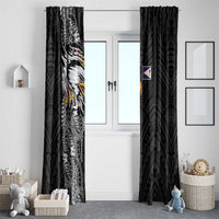 American Samoa Flag Day Window Curtain Tribal Tattoo with Eagle Black LT03 - Polynesian Pride
