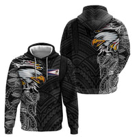 American Samoa Flag Day Zip Hoodie Tribal Tattoo with Eagle Black LT03 - Polynesian Pride