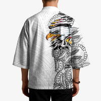 American Samoa Flag Day Kimono Tribal Tattoo with Eagle White LT03 - Polynesian Pride