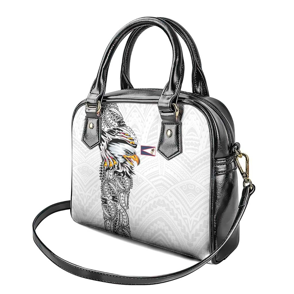 American Samoa Flag Day Shoulder Handbag Tribal Tattoo with Eagle White LT03 - Polynesian Pride