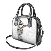 American Samoa Flag Day Shoulder Handbag Tribal Tattoo with Eagle White LT03 - Polynesian Pride