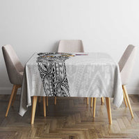 American Samoa Flag Day Tablecloth Tribal Tattoo with Eagle White LT03 - Polynesian Pride