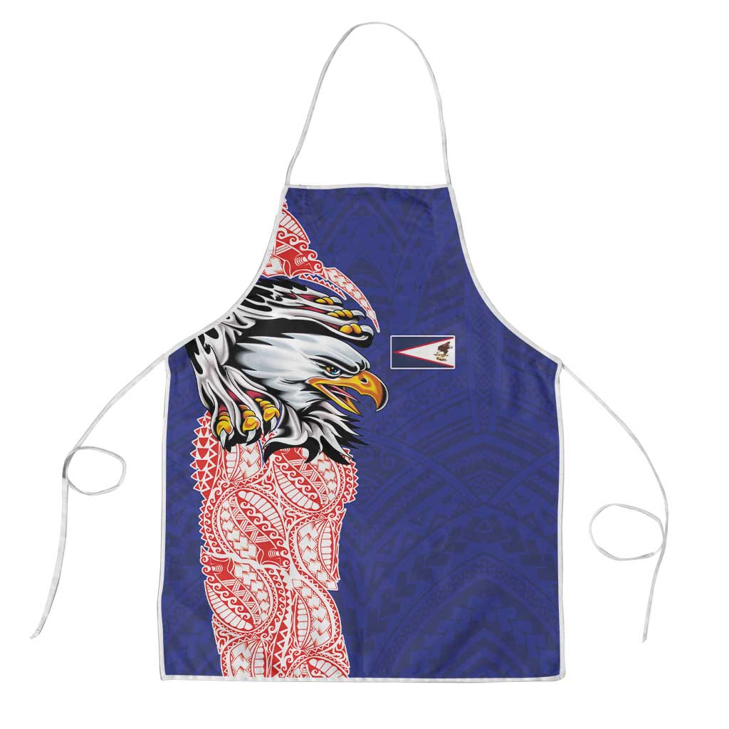 American Samoa Flag Day Apron Tribal Tattoo with Eagle Blue-Red LT03 Blue - Polynesian Pride