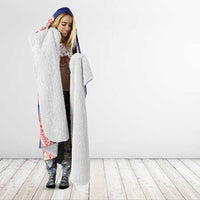 American Samoa Flag Day Hooded Blanket Tribal Tattoo with Eagle Blue-Red LT03 - Polynesian Pride