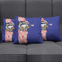 American Samoa Flag Day Pillow Cover Tribal Tattoo with Eagle Blue-Red LT03 - Polynesian Pride