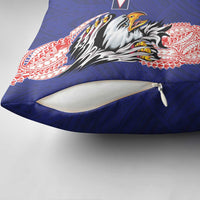 American Samoa Flag Day Pillow Cover Tribal Tattoo with Eagle Blue-Red LT03 - Polynesian Pride