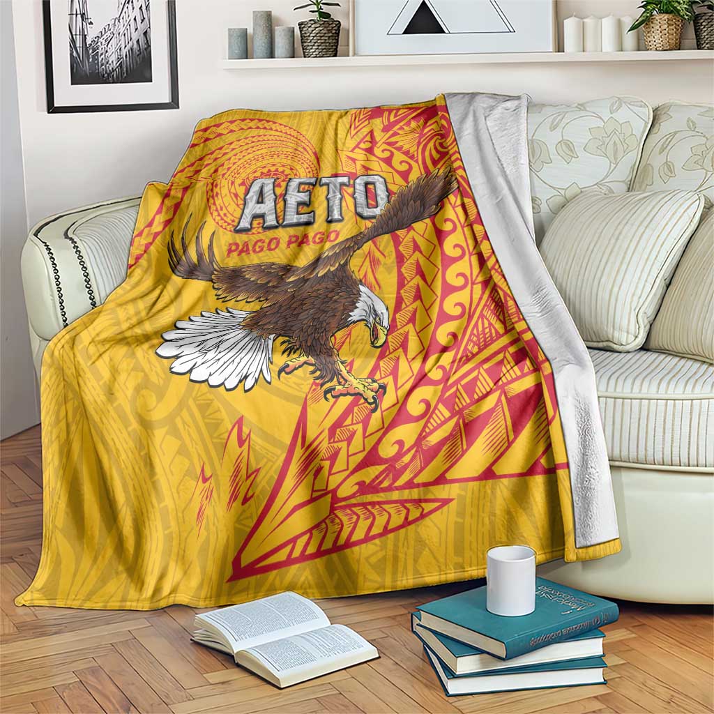 American Samoa Flag Day Blanket Fautasi Race Pago Pago-Aeto Eagle Wings Tribal Style LT03 Multicolor - Polynesian Pride