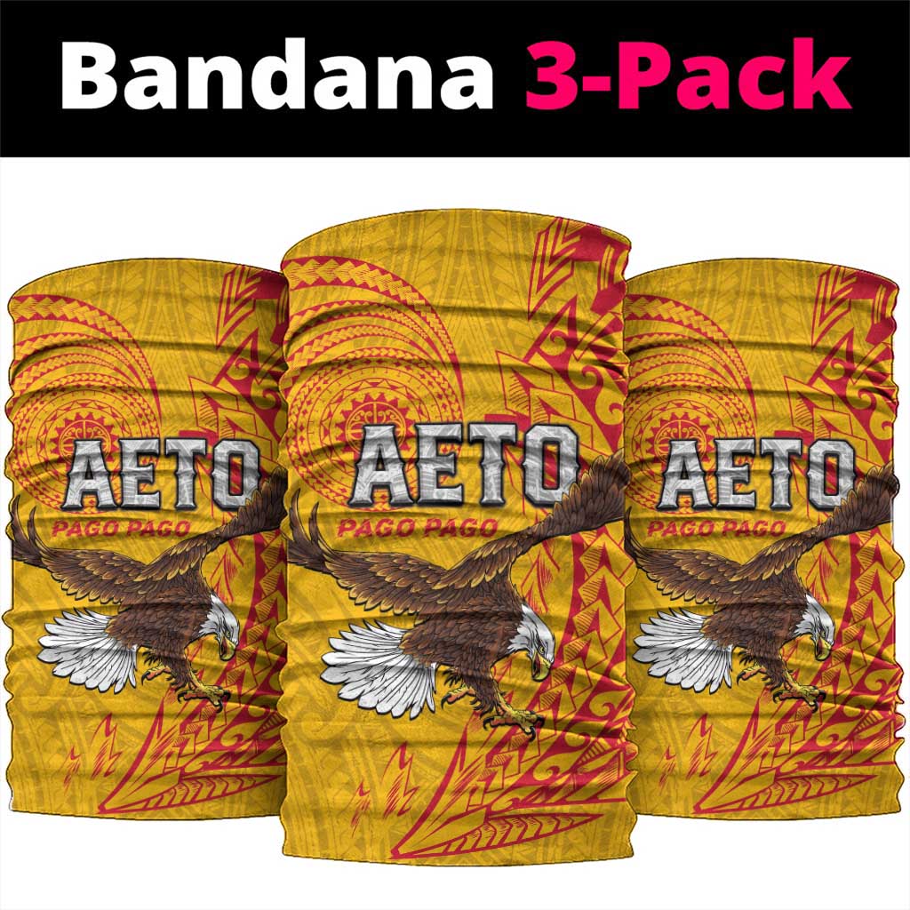 American Samoa Flag Day Neck Gaiter Fautasi Race Pago Pago-Aeto Eagle Wings Tribal Style LT03 package One Size: 25*50cm Multicolor - Polynesian Pride