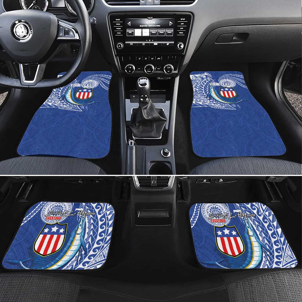 Personalised American Samoa Flag Day Car Mats Fautasi Race Fagatogo-Iseula O Le Moana Sailfish Tribal Style LT03 Set 4pcs Multicolor - Polynesian Pride