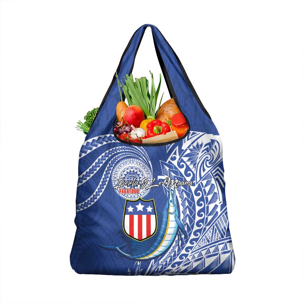 American Samoa Flag Day Grocery Bag Fautasi Race Fagatogo-Iseula O Le Moana Sailfish Tribal Style LT03 1-pack One Size Multicolor - Polynesian Pride