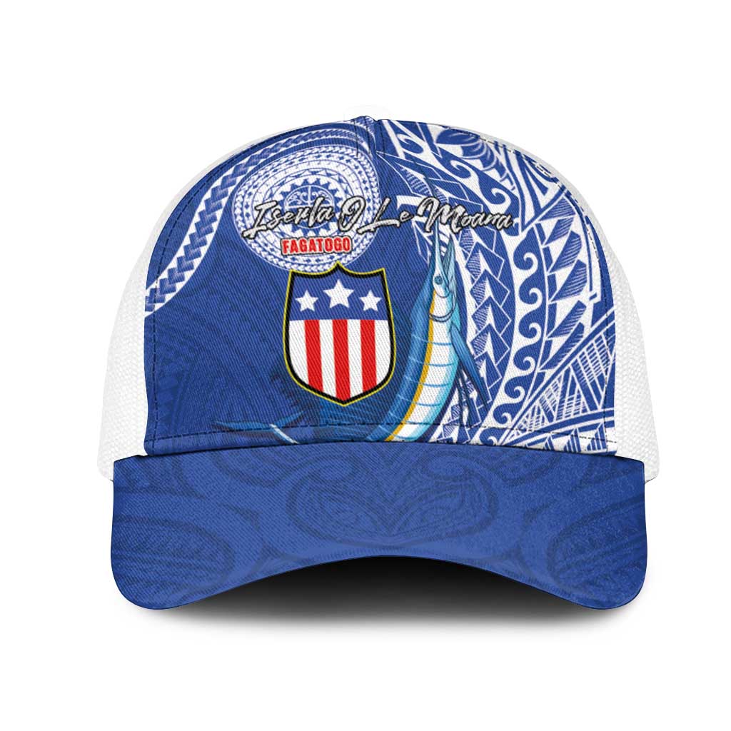 American Samoa Flag Day Mesh Trucker Cap Fautasi Race Fagatogo-Iseula O Le Moana Sailfish Tribal Style LT03 One Size White Multicolor - Polynesian Pride
