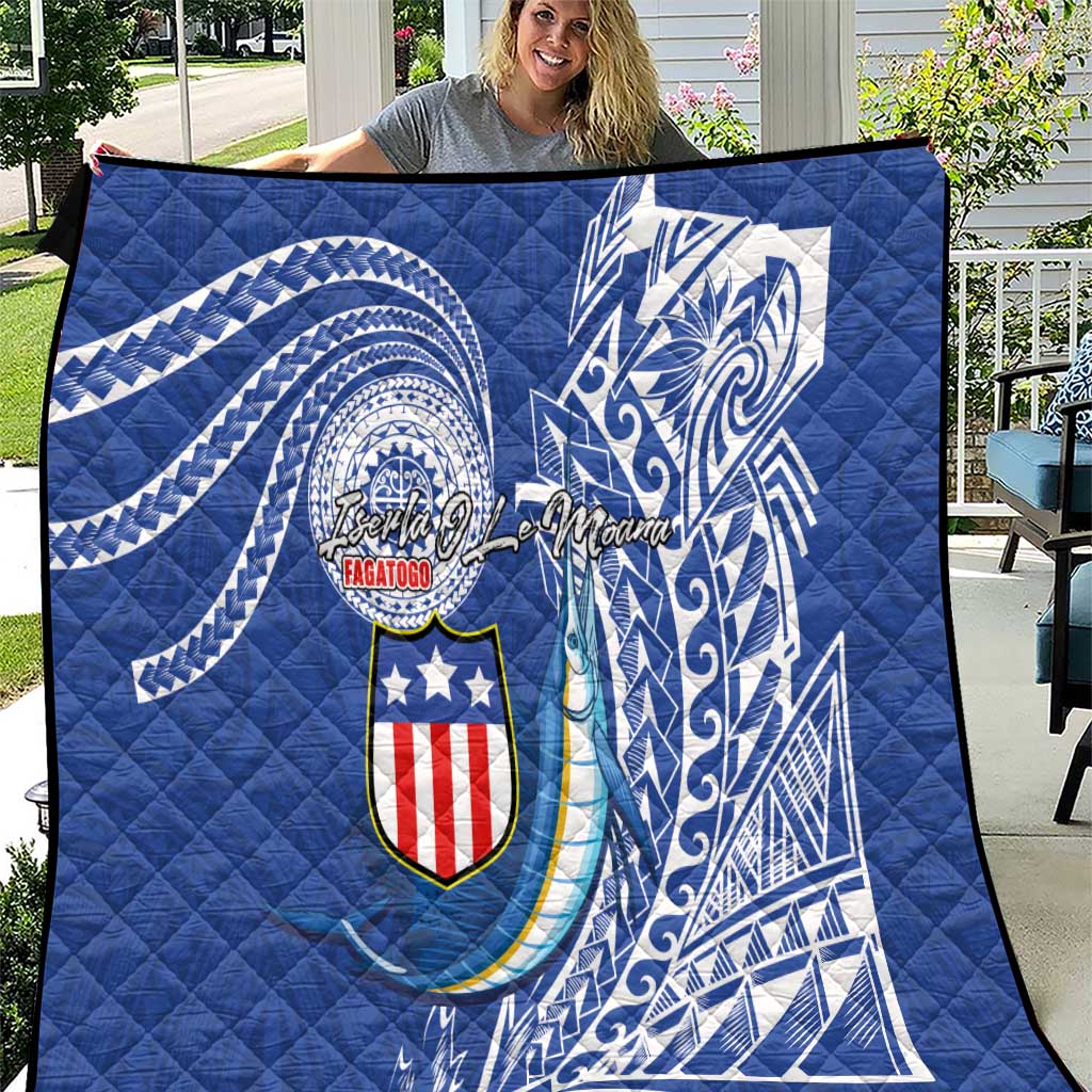 American Samoa Flag Day Quilt Fautasi Race Fagatogo-Iseula O Le Moana Sailfish Tribal Style LT03 Multicolor - Polynesian Pride