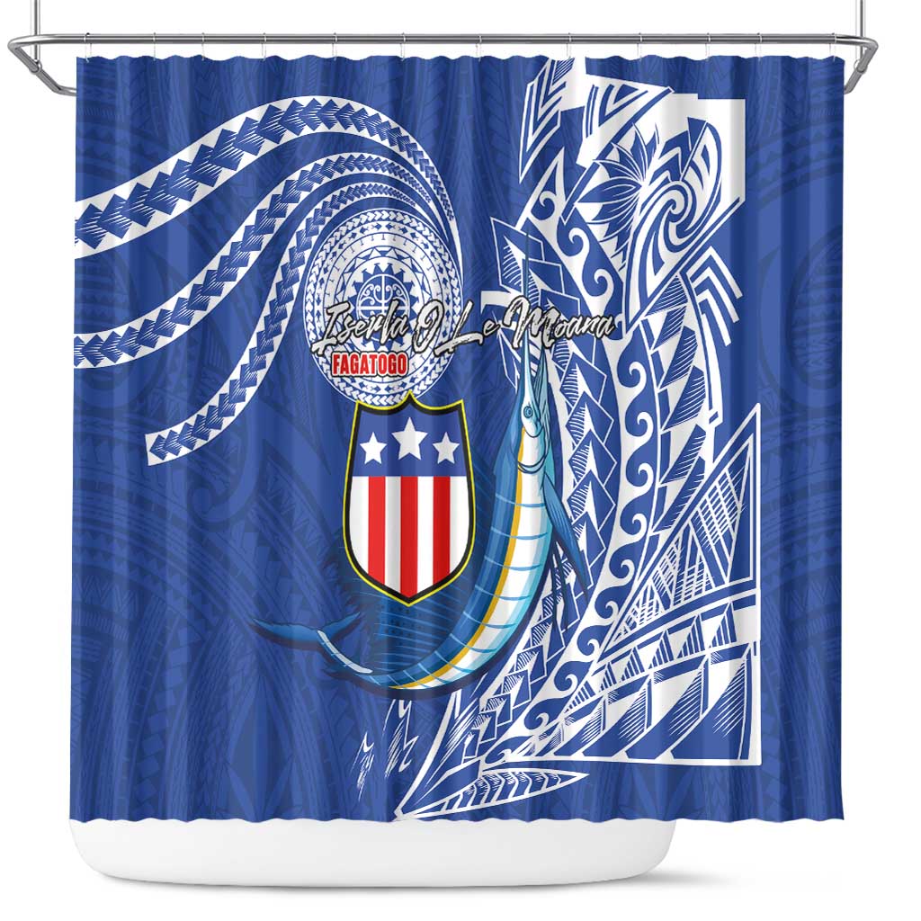 American Samoa Flag Day Shower Curtain Fautasi Race Fagatogo-Iseula O Le Moana Sailfish Tribal Style LT03 Multicolor - Polynesian Pride