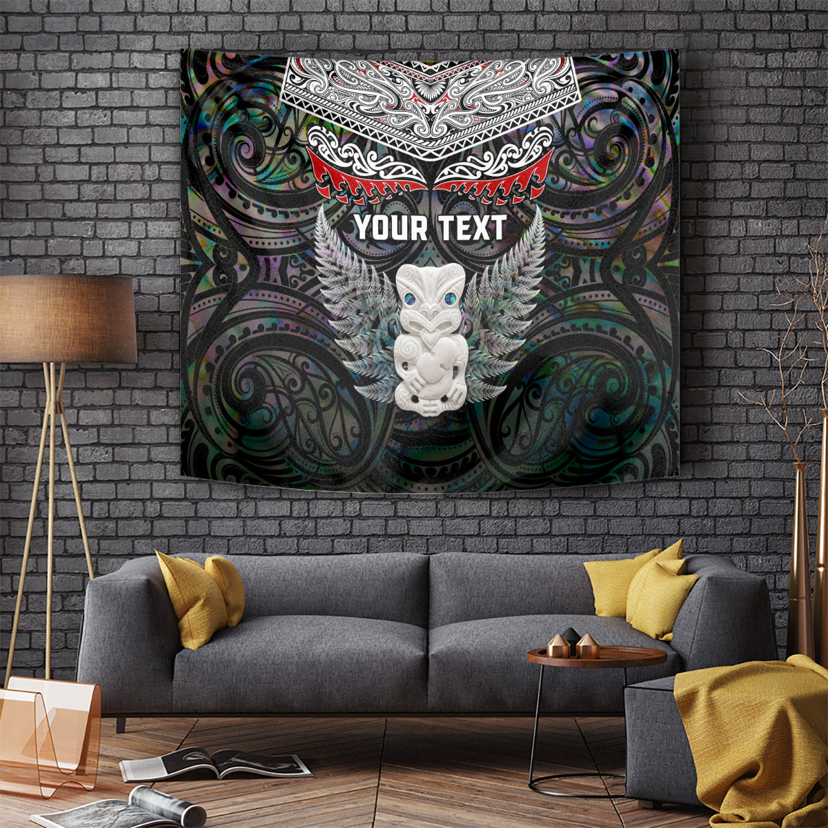 New Zealand Hei Tiki Tapestry Maori Green Papua Shell Pattern LT03 - Polynesian Pride