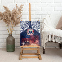 Samoa Indenpendence Day Canvas Wall Art Sky Fireworks with Flag Style LT03 With Frame 8 x 10 inches Black - Polynesian Pride