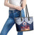 Samoa Indenpendence Day Leather Tote Bag Sky Fireworks with Flag Style LT03 - Polynesian Pride