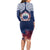 Samoa Indenpendence Day Long Sleeve Bodycon Dress Sky Fireworks with Flag Style LT03 - Polynesian Pride