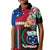 Personalised Samoa Indenpendence Day Kid Polo Shirt Tropical Samoan Coat of Arms With Siapo Pattern LT03 Kid Black - Polynesian Pride