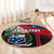 Personalised Samoa Indenpendence Day Round Carpet Tropical Samoan Coat of Arms With Siapo Pattern LT03 - Polynesian Pride