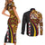 Samoa Siapo Ula Fala Couples Matching Short Sleeve Bodycon Dress and Long Sleeve Button Shirt Polynesian Tribal Pattern LT03 - Polynesian Pride