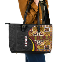 Samoa Siapo Ula Fala Leather Tote Bag Polynesian Tribal Pattern LT03 - Polynesian Pride