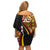 Samoa Siapo Ula Fala Off Shoulder Short Dress Polynesian Tribal Pattern LT03 - Polynesian Pride