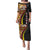 Samoa Siapo Ula Fala Puletasi Polynesian Tribal Pattern LT03 Long Dress Black - Polynesian Pride