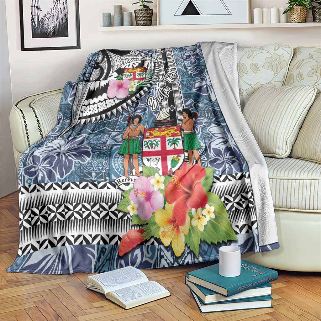 Fiji Day Blanket Traditional Tapa with Hibiscus and Emblems LT03 X-Large 180cm x 200cm - Polynesian Pride