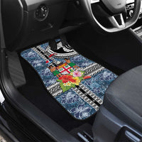 Fiji Day Car Mats Traditional Tapa with Hibiscus and Emblems LT03 - Polynesian Pride