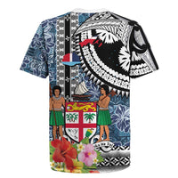 Fiji Day Rugby Jersey Traditional Tapa with Hibiscus and Emblems LT03 - Polynesian Pride
