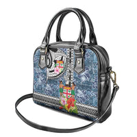 Fiji Day Shoulder Handbag Traditional Tapa with Hibiscus and Emblems LT03 - Polynesian Pride