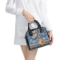 Fiji Day Shoulder Handbag Traditional Tapa with Hibiscus and Emblems LT03 - Polynesian Pride