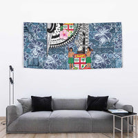 Fiji Day Tapestry Traditional Tapa with Hibiscus and Emblems LT03 - Polynesian Pride